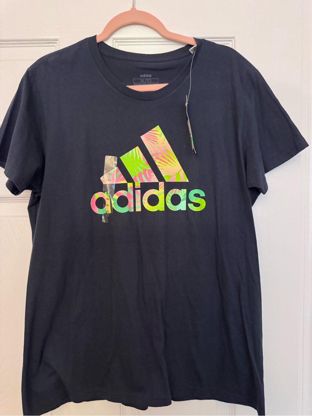 adidas Blue Tee with Neon Green Accent